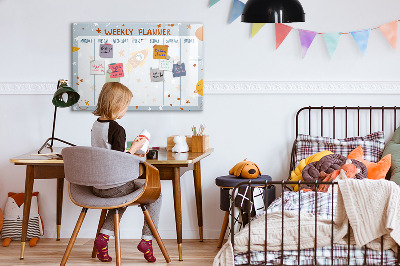 Tableau verre magnétique Agenda hebdomadaire