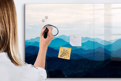 Tableau verre magnétique Montagnes à l'aquarelle