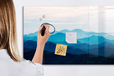 Tableau verre magnétique Montagnes à l'aquarelle