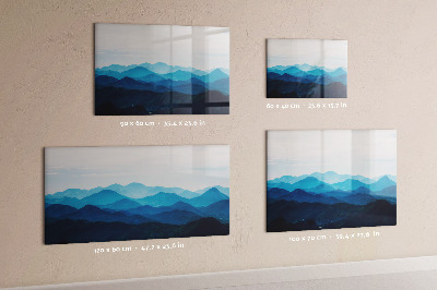 Tableau verre magnétique Montagnes à l'aquarelle