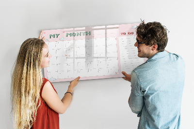 Tableau magnétique mural Agenda mensuel pour enfants