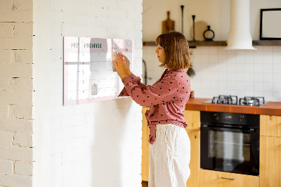 Tableau magnétique mural Agenda mensuel pour enfants