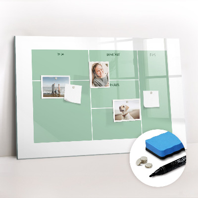 Tableau verre magnétique Organisateur de bureau