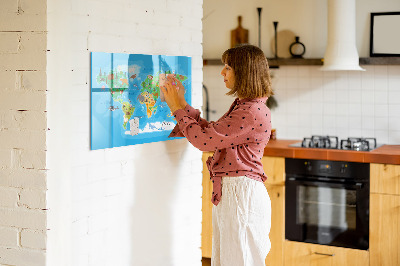 Tableau effaçable magnétique Carte de dessin animé