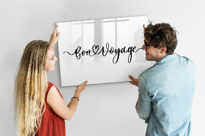 Tableau verre magnétique L'inscription bon voyage