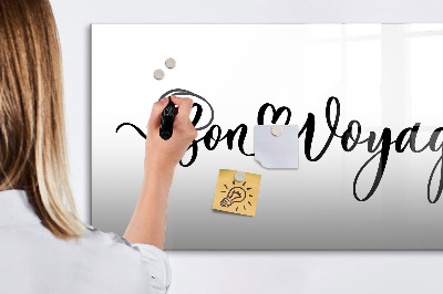 Tableau verre magnétique L'inscription bon voyage