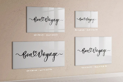 Tableau verre magnétique L'inscription bon voyage