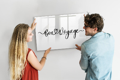 Tableau verre magnétique L'inscription bon voyage
