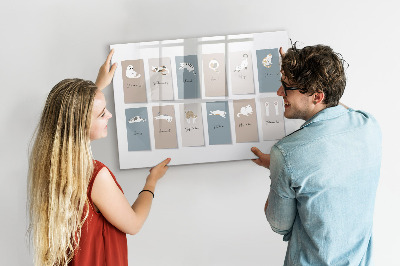 Tableau verre magnétique Calendrier des chats