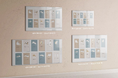 Tableau verre magnétique Calendrier des chats