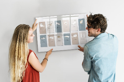 Tableau verre magnétique Calendrier des chats