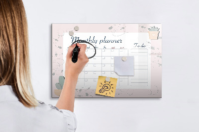 Tableau effaçable magnétique planificateur mensuel