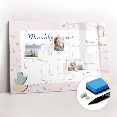 Tableau effaçable magnétique planificateur mensuel