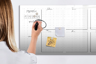 Tableau effaçable magnétique Plan hebdomadaire