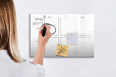 Tableau effaçable magnétique Plan hebdomadaire
