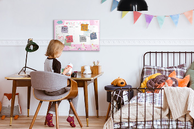 Tableau verre magnétique Agenda hebdomadaire pour enfants