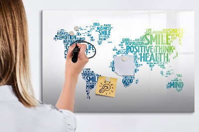 Tableau verre magnétique Carte des mots gentils