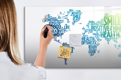 Tableau verre magnétique Carte des mots gentils