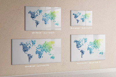 Tableau verre magnétique Carte des mots gentils