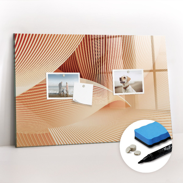 Tableau effaçable magnétique Motif abstrait de vagues