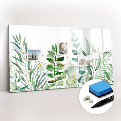 Tableau effaçable magnétique Feuilles à l'aquarelle