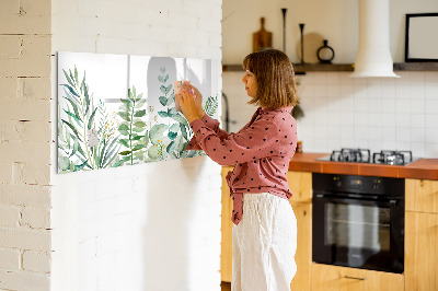 Tableau effaçable magnétique Feuilles à l'aquarelle
