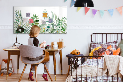 Tableau effaçable magnétique Feuilles à l'aquarelle