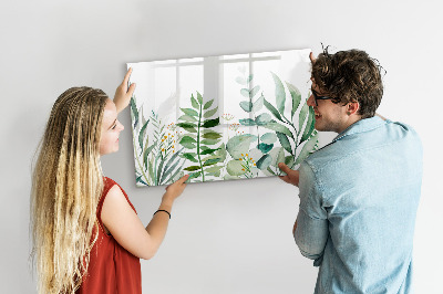 Tableau effaçable magnétique Feuilles à l'aquarelle