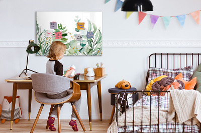 Tableau effaçable magnétique Feuilles à l'aquarelle