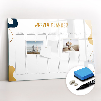 Tableau magnétique mural Agenda hebdomadaire