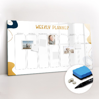 Tableau magnétique mural Agenda hebdomadaire