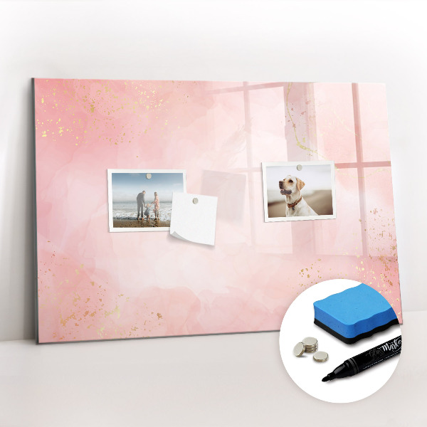 Tableau effaçable magnétique marbre rose