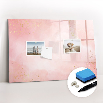 Tableau effaçable magnétique marbre rose