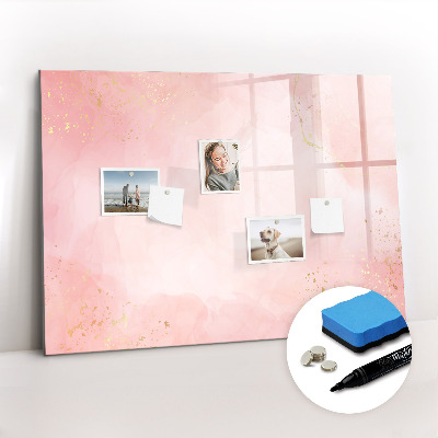 Tableau effaçable magnétique marbre rose