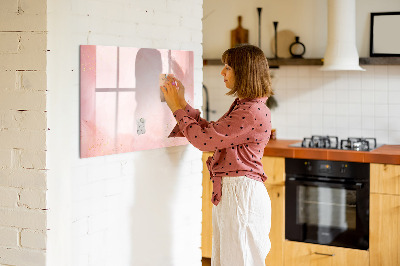 Tableau effaçable magnétique marbre rose