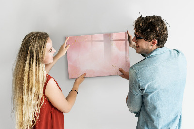Tableau effaçable magnétique marbre rose