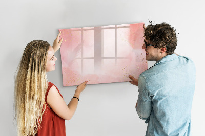Tableau effaçable magnétique marbre rose
