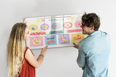 Tableau verre magnétique Agenda scolaire