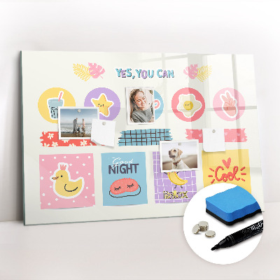 Tableau verre magnétique Agenda scolaire