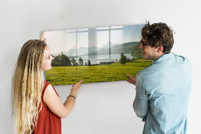 Tableau effaçable magnétique Champ de montagne