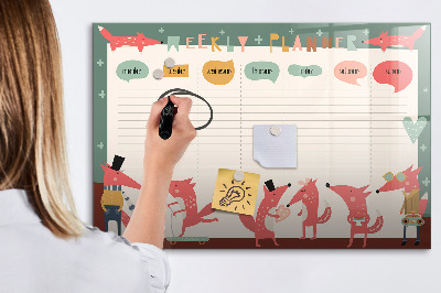 Tableau effaçable magnétique Agenda hebdomadaire pour enfants