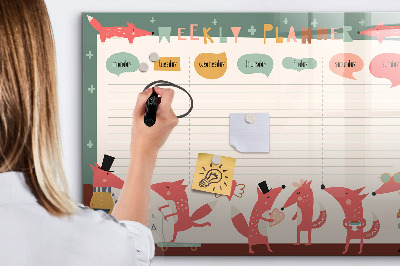 Tableau effaçable magnétique Agenda hebdomadaire pour enfants