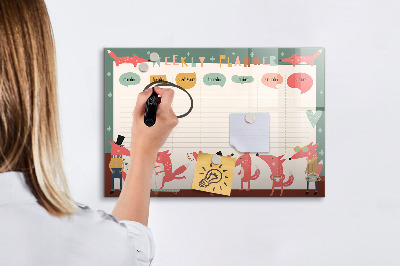 Tableau effaçable magnétique Agenda hebdomadaire pour enfants