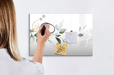 Tableau effaçable magnétique Feuilles abstraites