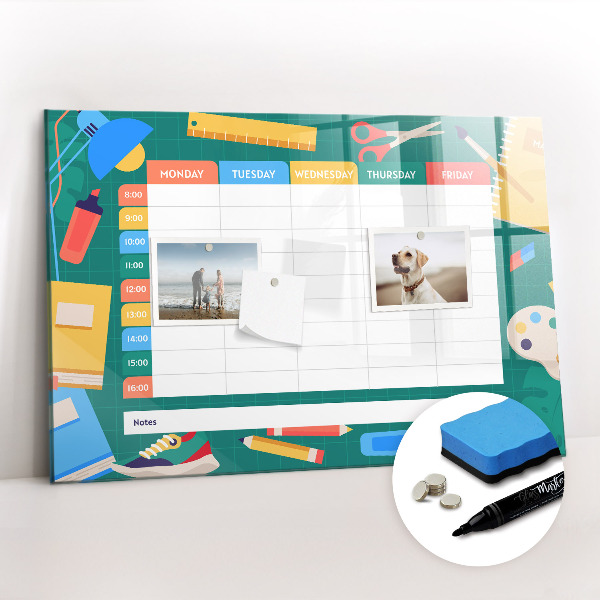 Tableau effaçable magnétique Plan de cours