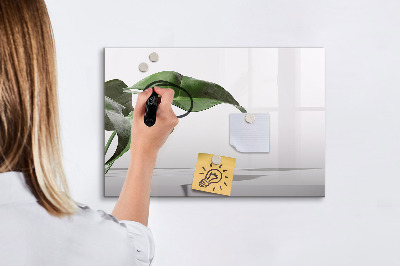 Tableau verre magnétique Feuilles abstraites