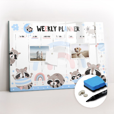 Tableau magnétique mural Agenda hebdomadaire pour enfants