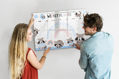 Tableau magnétique mural Agenda hebdomadaire pour enfants