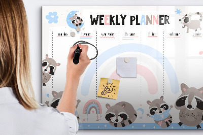 Tableau magnétique mural Agenda hebdomadaire pour enfants