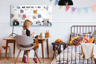 Tableau magnétique mural Agenda hebdomadaire pour enfants